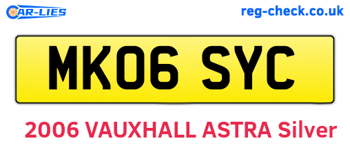 MK06SYC are the vehicle registration plates.