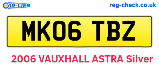 MK06TBZ are the vehicle registration plates.