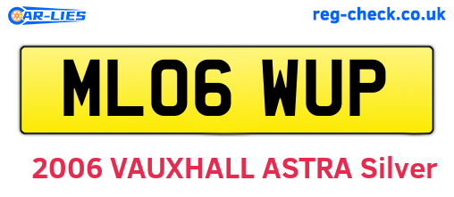 ML06WUP are the vehicle registration plates.