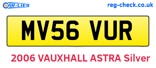 MV56VUR are the vehicle registration plates.