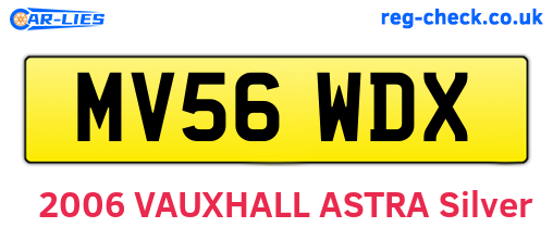 MV56WDX are the vehicle registration plates.