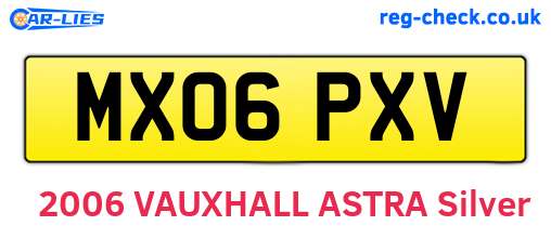 MX06PXV are the vehicle registration plates.