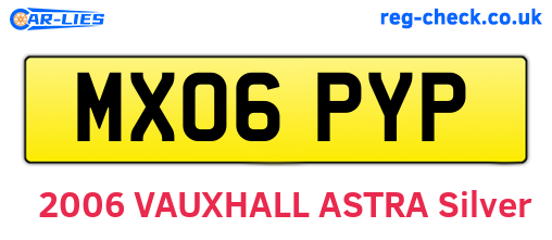 MX06PYP are the vehicle registration plates.
