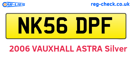 NK56DPF are the vehicle registration plates.