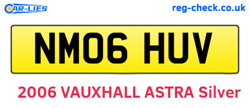 NM06HUV are the vehicle registration plates.