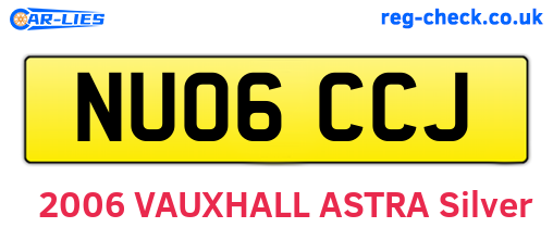 NU06CCJ are the vehicle registration plates.