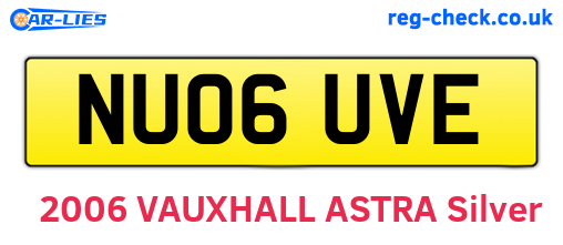 NU06UVE are the vehicle registration plates.