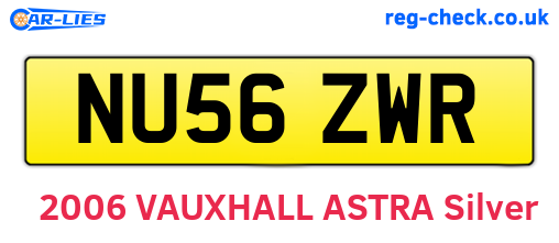 NU56ZWR are the vehicle registration plates.