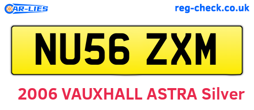 NU56ZXM are the vehicle registration plates.