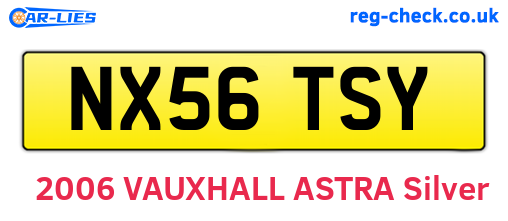 NX56TSY are the vehicle registration plates.