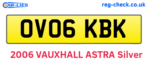 OV06KBK are the vehicle registration plates.