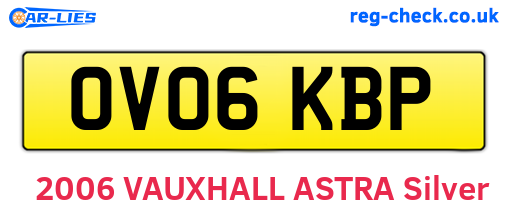 OV06KBP are the vehicle registration plates.