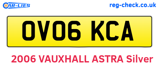 OV06KCA are the vehicle registration plates.