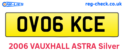 OV06KCE are the vehicle registration plates.