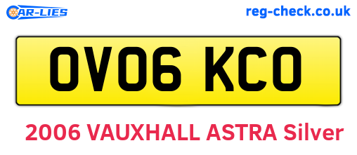 OV06KCO are the vehicle registration plates.