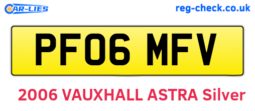 PF06MFV are the vehicle registration plates.