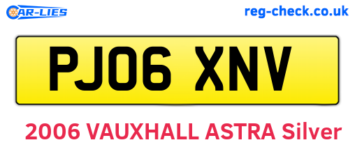 PJ06XNV are the vehicle registration plates.