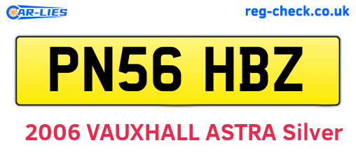 PN56HBZ are the vehicle registration plates.