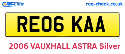 RE06KAA are the vehicle registration plates.