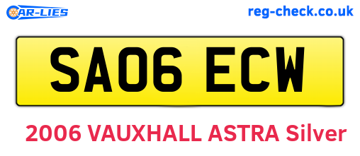 SA06ECW are the vehicle registration plates.