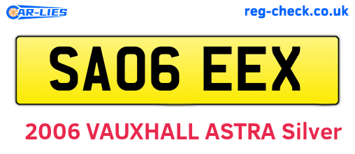 SA06EEX are the vehicle registration plates.