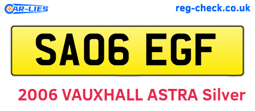 SA06EGF are the vehicle registration plates.