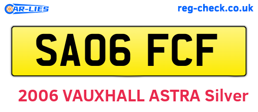 SA06FCF are the vehicle registration plates.