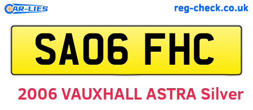SA06FHC are the vehicle registration plates.