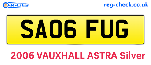 SA06FUG are the vehicle registration plates.
