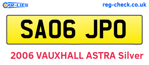 SA06JPO are the vehicle registration plates.
