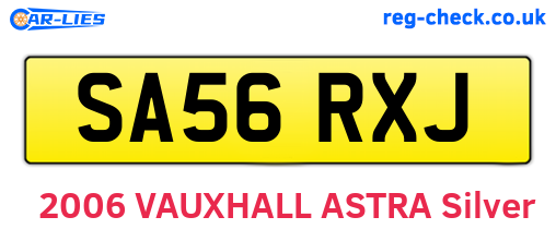 SA56RXJ are the vehicle registration plates.