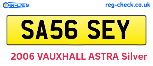 SA56SEY are the vehicle registration plates.