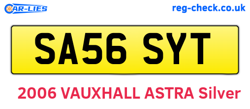 SA56SYT are the vehicle registration plates.