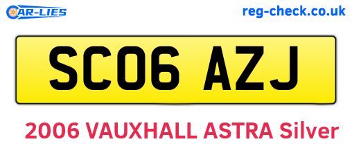 SC06AZJ are the vehicle registration plates.