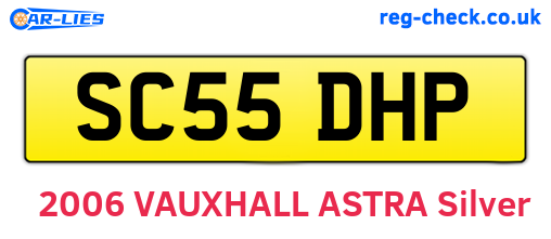 SC55DHP are the vehicle registration plates.