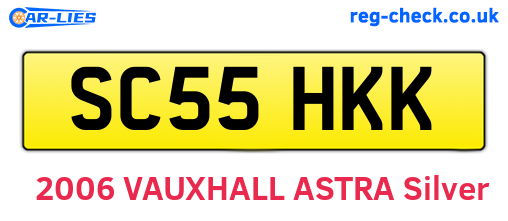 SC55HKK are the vehicle registration plates.