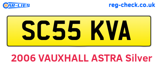 SC55KVA are the vehicle registration plates.