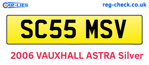 SC55MSV are the vehicle registration plates.