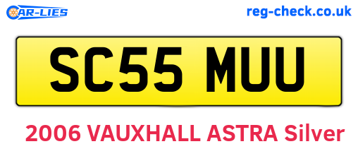 SC55MUU are the vehicle registration plates.