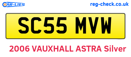 SC55MVW are the vehicle registration plates.