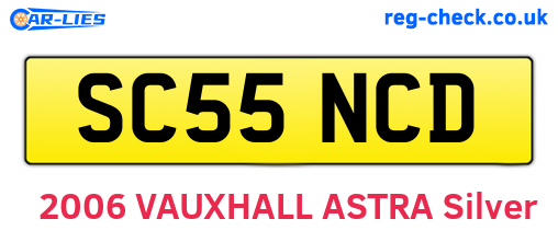 SC55NCD are the vehicle registration plates.