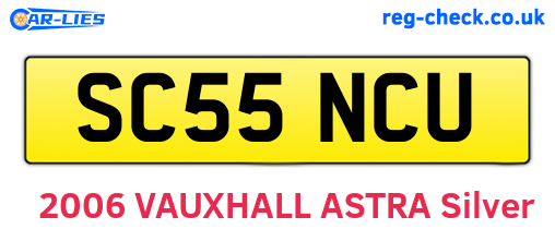 SC55NCU are the vehicle registration plates.