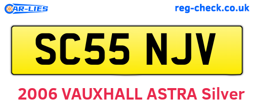 SC55NJV are the vehicle registration plates.