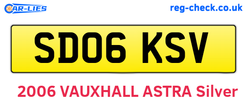 SD06KSV are the vehicle registration plates.