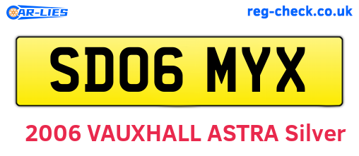 SD06MYX are the vehicle registration plates.