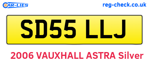 SD55LLJ are the vehicle registration plates.