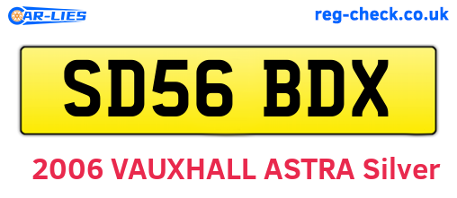SD56BDX are the vehicle registration plates.