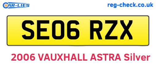 SE06RZX are the vehicle registration plates.
