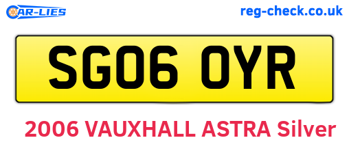 SG06OYR are the vehicle registration plates.