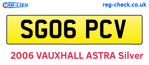SG06PCV are the vehicle registration plates.